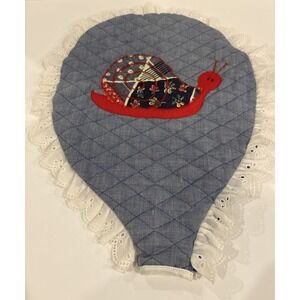 Quilted Tennis Racket Cover Appliqué Snail